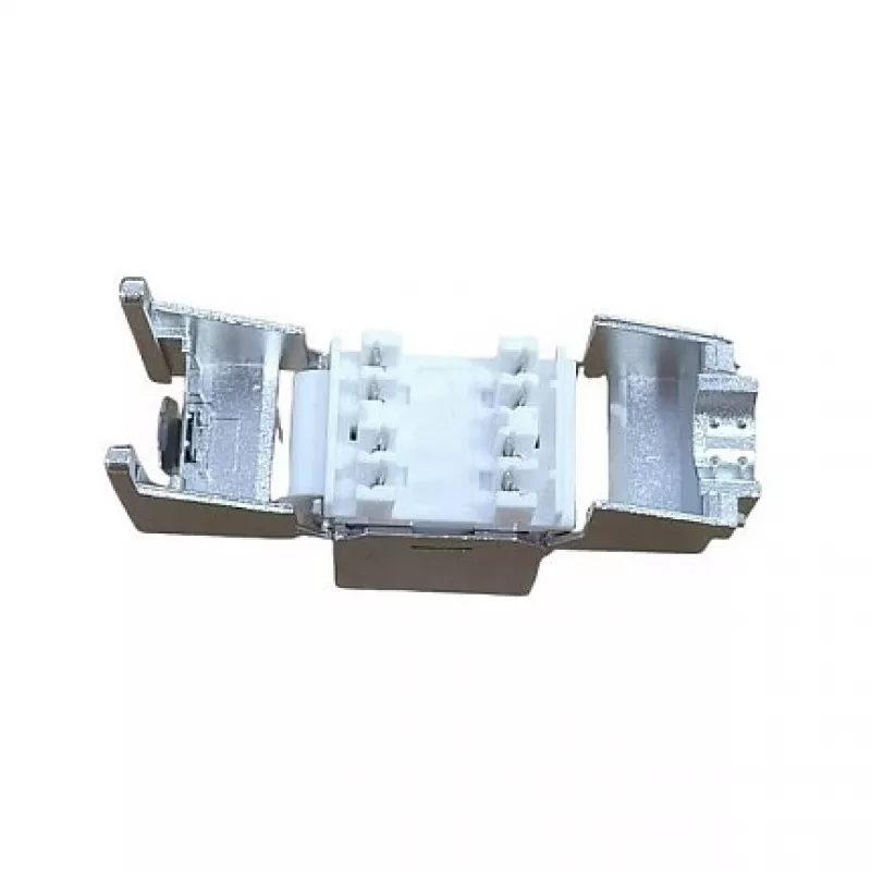 Jack Keystone Cat.6A blindado extraplano, EQUIP 767223, sin herramientas, RJ-45, plano, plata, 8 uds.