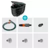 Caja de manguera Undercover RollUp M, 20 metros, enrollador de manguera negro/turquesa