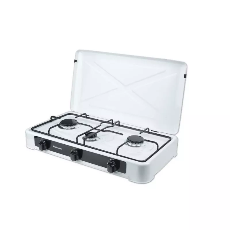 Placa de gas para encimera Ravanson K-03TB [blanco; 3 zonas]