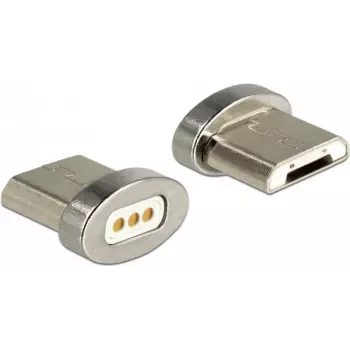 Adaptador de cable DeLOCK 65929 USB Type Micro-B magnético plateado