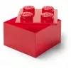 LEGO Storage Brick 4 caja de almacenamiento con tapa, roja transparente