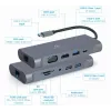 Dock/replicador de puertos para portátil Gembird A-CM-COMBO7-01 USB 3.2 Gen 1 (3.1 Gen 1) Type-A gris
