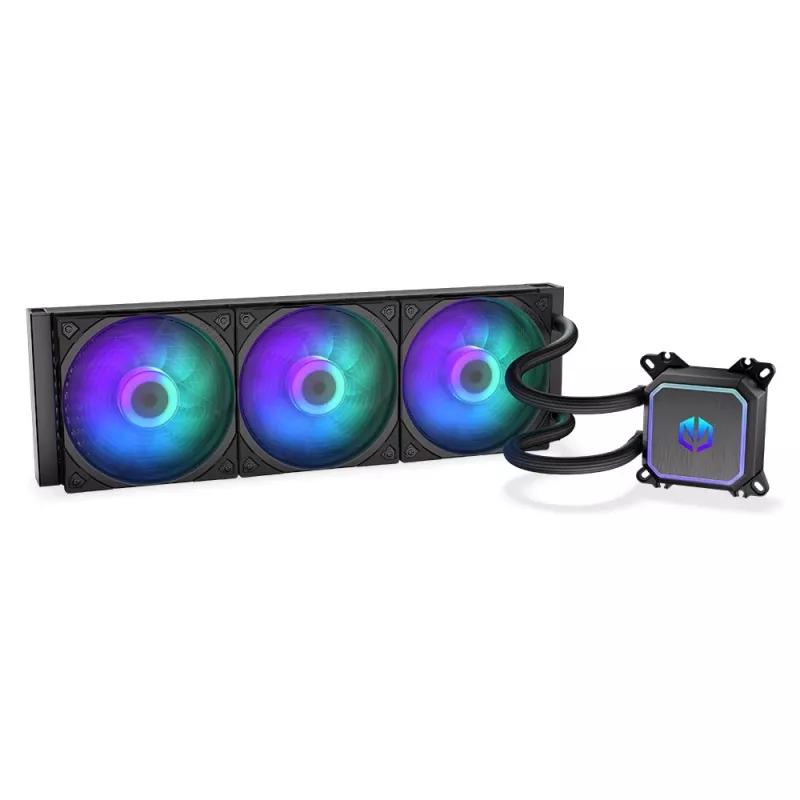 Endorfy Navis F360 ARGB EY3B006 refrigeración líquida AIO para CPU, radiador de 360 mm, 3 ventiladores de 120 mm, 250–1800 RPM, LGA 1700/AM5/AM4, negro