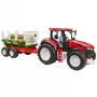 BRUDER tractor con remolque de madera BR-03453 – juguete mecánico, compatible con figuras Bruder