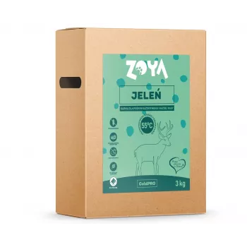 Comida seca para perros ZOYA ColdPRO Ciervo 3 kg — perros adultos, receta monoproteína de ciervo, 26 % proteína, 9,5 % grasa