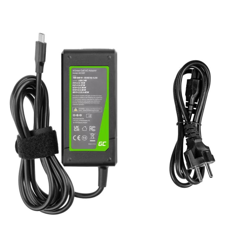 Adaptador Green Cell AD133P para interior 45W negro