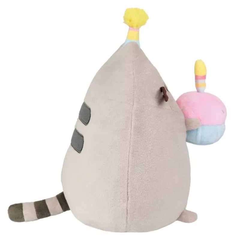 Peluche Pusheen de Pusheen — peluche de 24 cm con gorro de cumpleaños y tarta