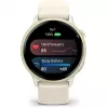 Garmin vívoactive 6 reloj inteligente 42 mm, 1,2" AMOLED 390 x 390, pantalla táctil, GPS, Wi-Fi, 8 GB, caja de aluminio Lunar Gold, correa de silicona Bone