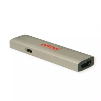 ROLINE GOLD Adaptador de pantalla USB-C - HDMI 8K60Hz ST/BU+ PD 60W - Adaptador - Digital/Datos (14.01.3478)