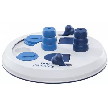 Juguete interactivo de rompecabezas para perros Trixie Flip Board para premios y dispensación de comida, plástico, 22 cm de diámetro, base antideslizante, para razas pequeñas 5–10 kg