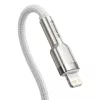 Cable USB-C a Lightning Baseus Cafule 1 m, 20 W, carcasa de zinc, blanco