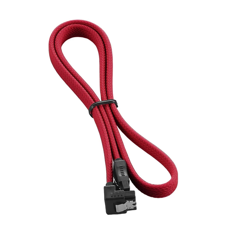 Cable CableMod ModMesh - SATA - Serial ATA 150/300/600 - SATA (H) en ángulo recto a SATA (H) - 60 cm - rojo (CM-CAB-RSAT-N60KR-R)