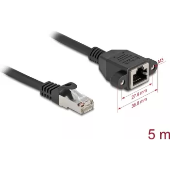 Cable de red DeLOCK 90779 negro 5 m Cat6a S/FTP RJ-45
