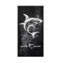 Toalla White Shark TW-02 Sägezahnfisch de secado rápido y ligera de microfibra