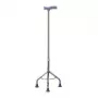 Bastón de rehabilitación de tres patas MDH altura ajustable 73–95,5 cm aluminio acero plata, carga máxima 100 kg
