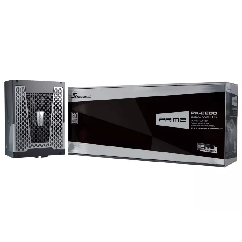 Seasonic Prime PX-2200 fuente de alimentación, 80 PLUS Platinum, totalmente modular, ATX 3.1, PCIe 5.1 - 2.200 vatios