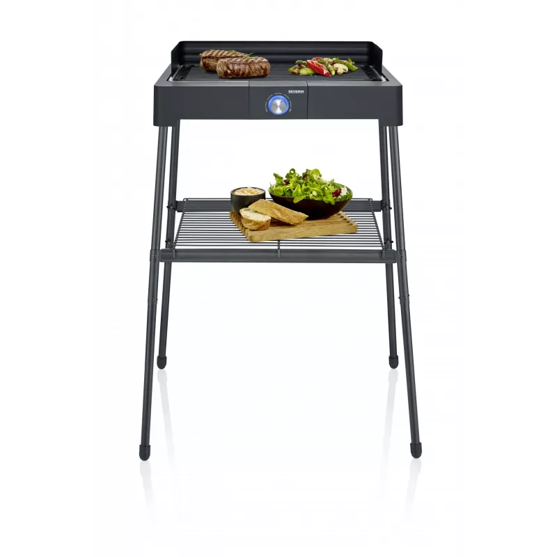 Parrilla eléctrica Severin PG 8568 2200 W negra superficie de cocción rectangular