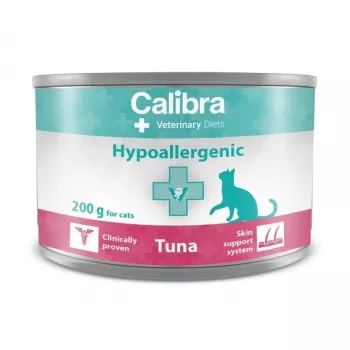 Comida húmeda para gatos Calibra VD Cat Hypoallergenic Tuna bolsa de 200 g, alimento completo veterinario, sin cereales, sin gluten ni soja