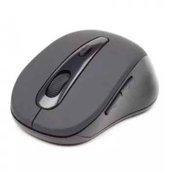Ratón óptico inalámbrico Bluetooth GEMBIRD MUSWB2 — para diestros, 1600 DPI, 6 botones, negro/gris, pilas AAA
