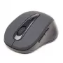 Ratón óptico inalámbrico Bluetooth GEMBIRD MUSWB2 — para diestros, 1600 DPI, 6 botones, negro/gris, pilas AAA