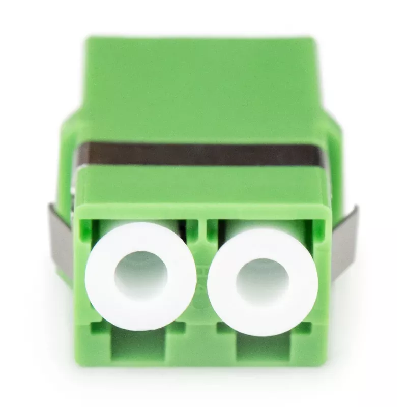 DIGITUS DN-96007-1APC-OF Acoplador de fibra óptica LC/APC dúplex, monomodo OS2, sin brida, verde