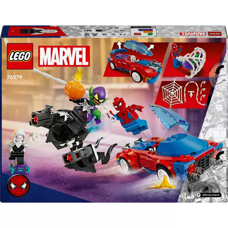 LEGO Marvel 76279 Spider-Man Coche de carreras y Venom Green Goblin Set de construcción