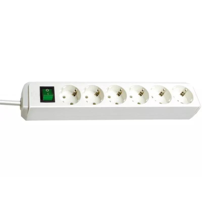 Regleta de enchufes Brennenstuhl Eco-Line con interruptor [6 tomas, blanco, 1.5m]