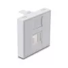 Tapa de módulo Keystone encajable de 45×45 mm DELOCK Easy 45 para 1 puerto, ABS, blanco, con tapa antipolvo