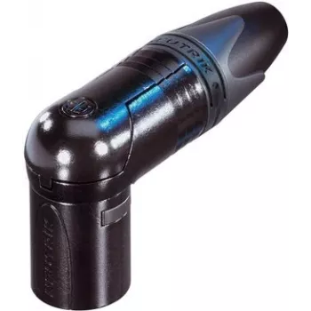 Conector macho XLR NEUTRIK, en ángulo, número de polos: 4, negro, NC4MRX-B, 1 unidad (NC4MRX-B)