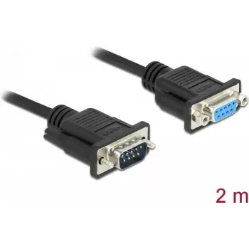 Cable serie DeLOCK 86602 negro 2m RS-232 Sub-D9