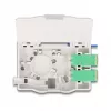 Delock 88098 Caja de conexión de fibra óptica para carril DIN con soporte de empalmes, 4x LC Duplex