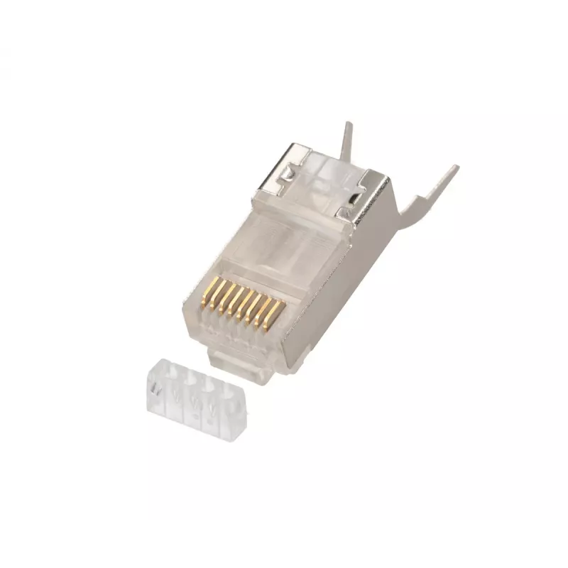 Conector RJ45 Extralink CAT6A FTP 8P8C, transparente, Conector/Conector hembra, 1 ud.