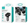 USAMS US-CC115 C21 Transmisor FM para coche con cargador USB doble, Bluetooth 5.0, 3,4 A, negro