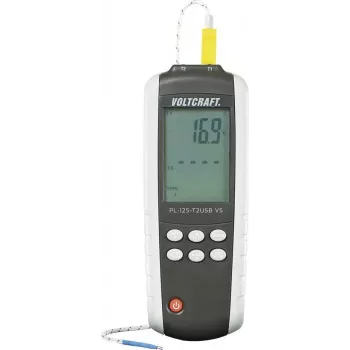 VOLTCRAFT PL-125-T2 Medidor de temperatura -200 a +1372 °C, sonda de medición tipo K, J (PL-125-T2)