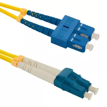 Qoltec - Cable de conexión - monomodo SC/UPC (M) a monomodo LC/UPC (M) - 1 m - fibra óptica - dúplex - 9/125 micrómetros - G.652D
