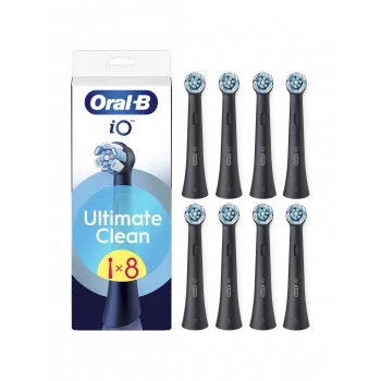 Cabezales de recambio para cepillo de dientes Oral-B iO Ultimate Clean, negro, 8 uds.
