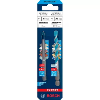 Juego de brocas Bosch Expert HEX-9 MultiConstruction 8 mm, 2 piezas