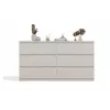 Cómoda MALWA M6/140 de top e shop — 6 cajones, 1380×400×750 mm, laminado crema