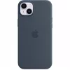 Funda de silicona con MagSafe para Apple iPhone 14 Plus Azul tormenta