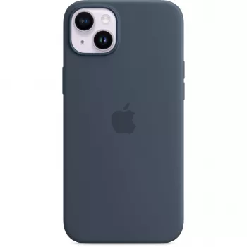 Funda de silicona con MagSafe para Apple iPhone 14 Plus Azul tormenta