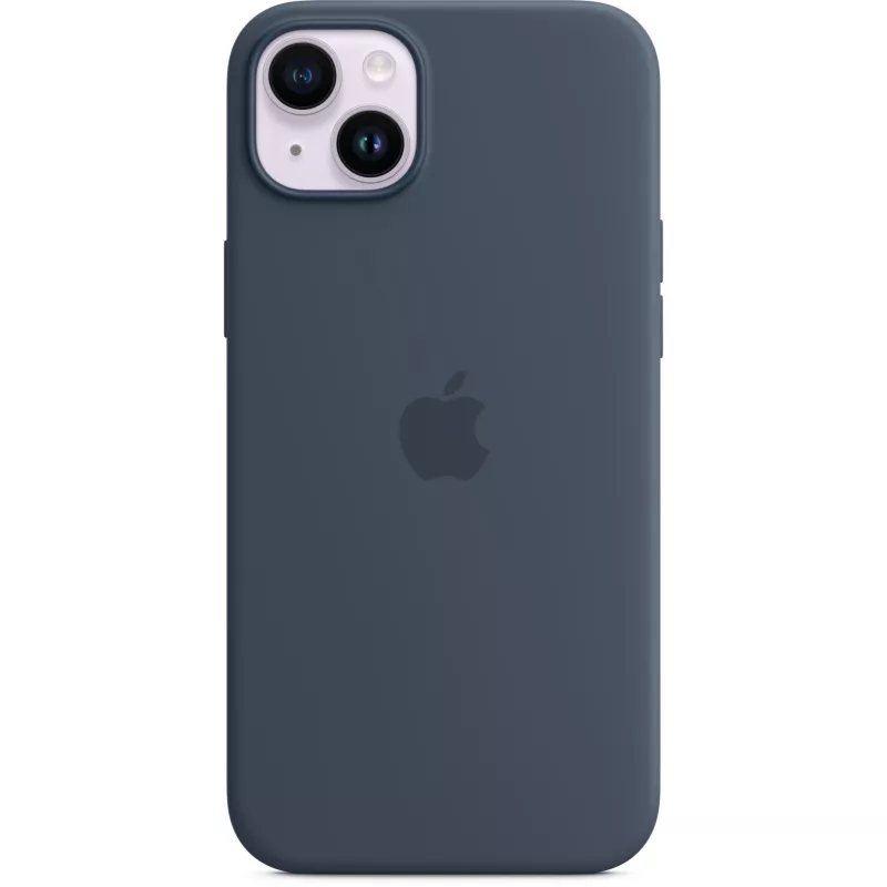 Funda de silicona con MagSafe para Apple iPhone 14 Plus Azul tormenta