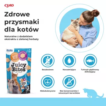 INABA Juicy Bites Cangrejo y vieira - Snacks para gatos - 3x11,3 g