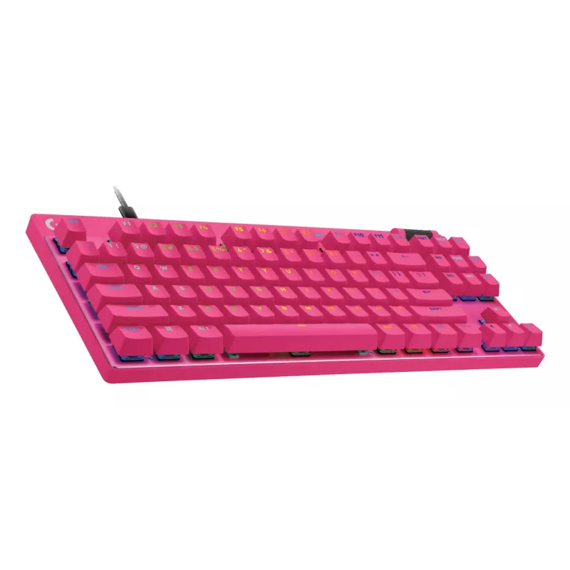 Teclado gaming Logitech G 920-013249 USB AZERTY francés rosa Tenkeyless