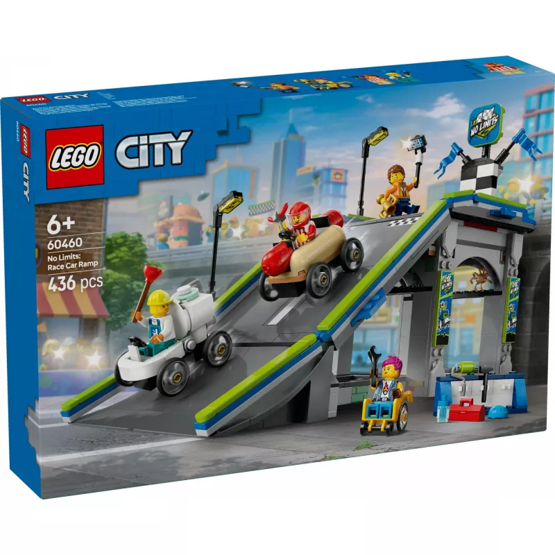 LEGO CITY 60460 No Limits: Camión con rampa y coche de carreras