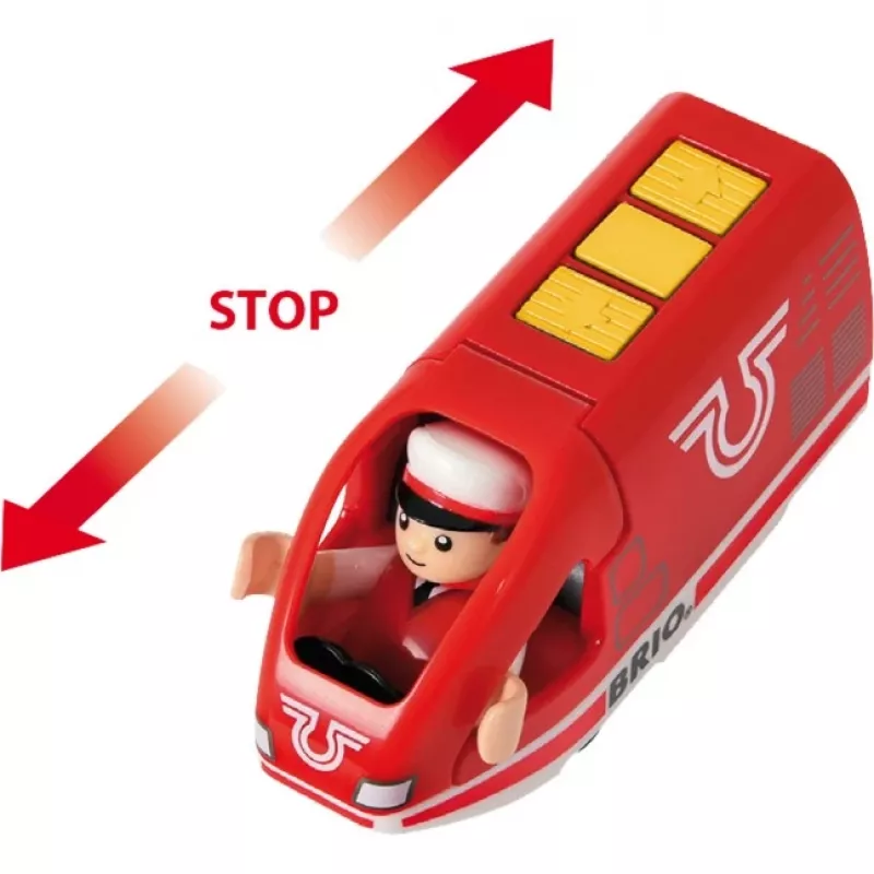 Tren de batería rojo World, vehículo de juguete rojo
