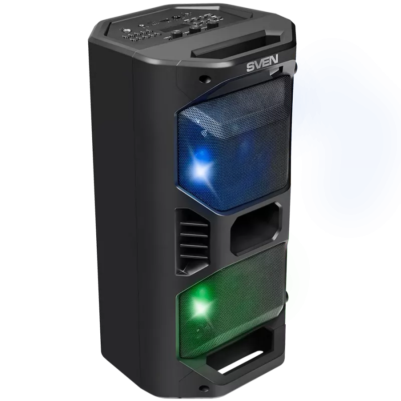 Altavoz SVEN PS-600, negro (50W, TWS, Bluetooth, FM, USB, microSD, pantalla LED, 4000mAh)