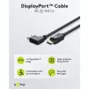 Cable DisplayPort macho 90° > DisplayPort macho, 8K / 144Hz (Negro, 2 metros, 1 macho 90° en ángulo lateral, 54 Gbit/s, DisplayPort 2.0 / 2.1)