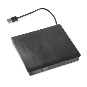 Unidad óptica externa DVD-ROM IBOX IED02, USB 3.2 Gen 1, DVD-ROM (8x) / CD-ROM (24x), negra