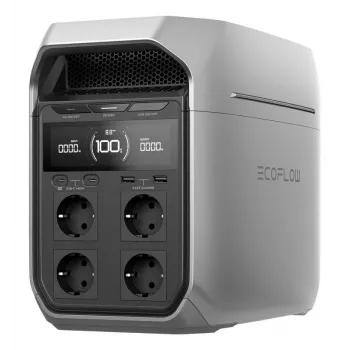 Estación de energía portátil EcoFlow DELTA 3 Plus — LiFePO4 1024 Wh, 1800 W, 4 tomas AC, 12,5 kg