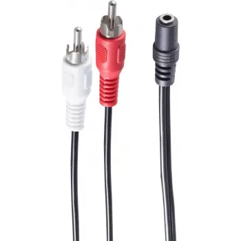 Cable de audio ShiverPeaks BS30851 0,2 m 3,5 mm 2 x RCA negro